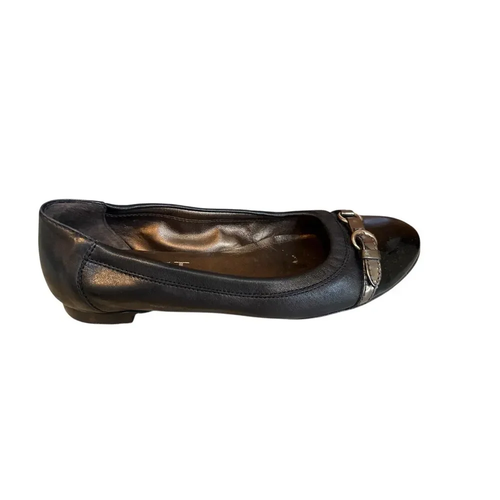 AGL Attilio Giusti Leombruni Monika Cap Toe Ballet Flats Black 38.5